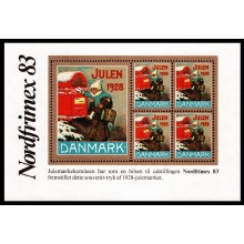 1983. Danmark blokke. Nordfrimex 83 souvenirark. Motiv 1928-julemærket. Postfrisk.